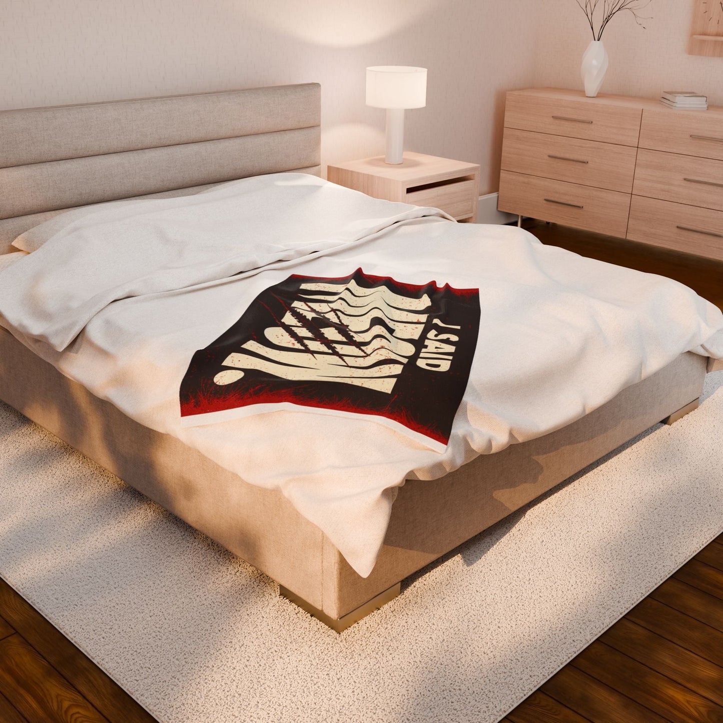 I Said Meow! Blanket | Shadow Typography, 3D Text Design - FloofChonk