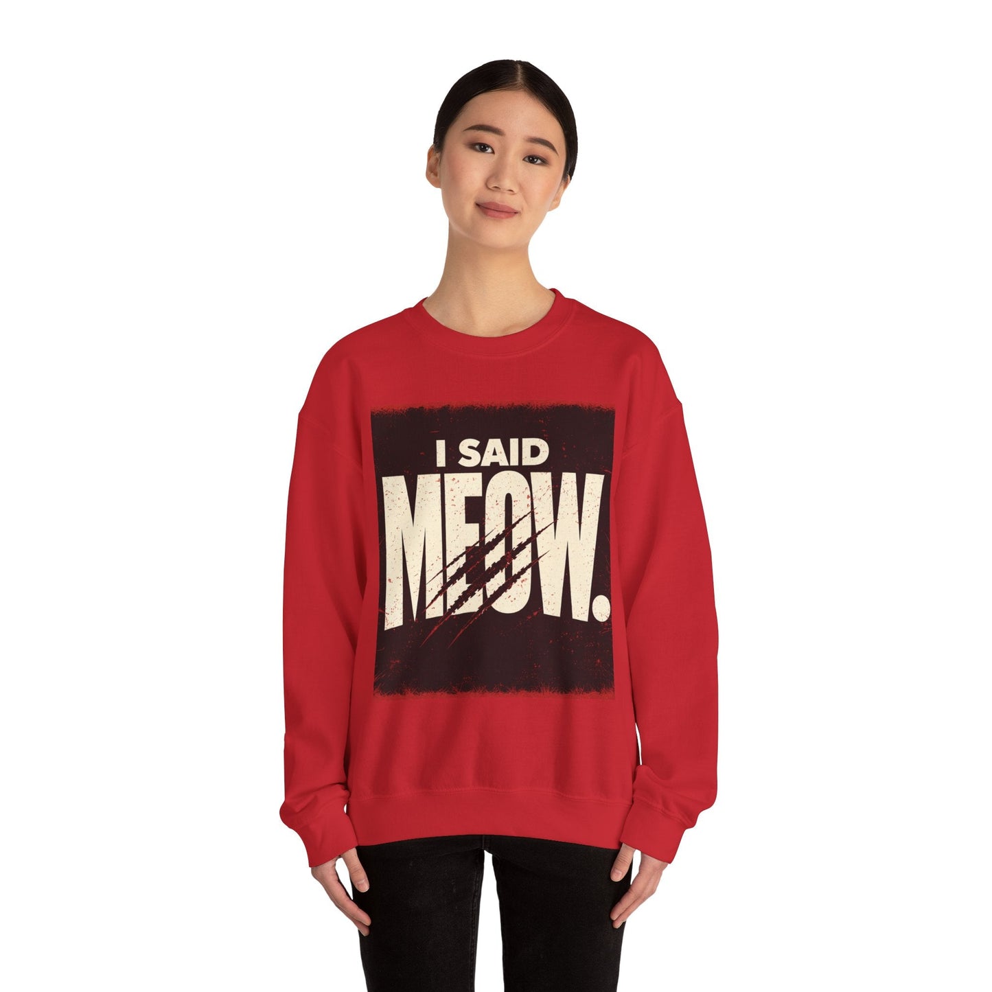 I Said Meow Sweatshirt | shadow typography shirt, 3D simple text - FloofChonk