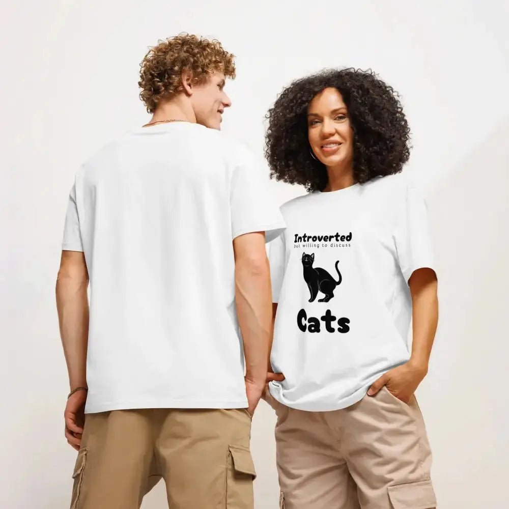 Introverted but Willing to Discuss Cats Funny T-shirt for Cat Lovers - FloofChonk