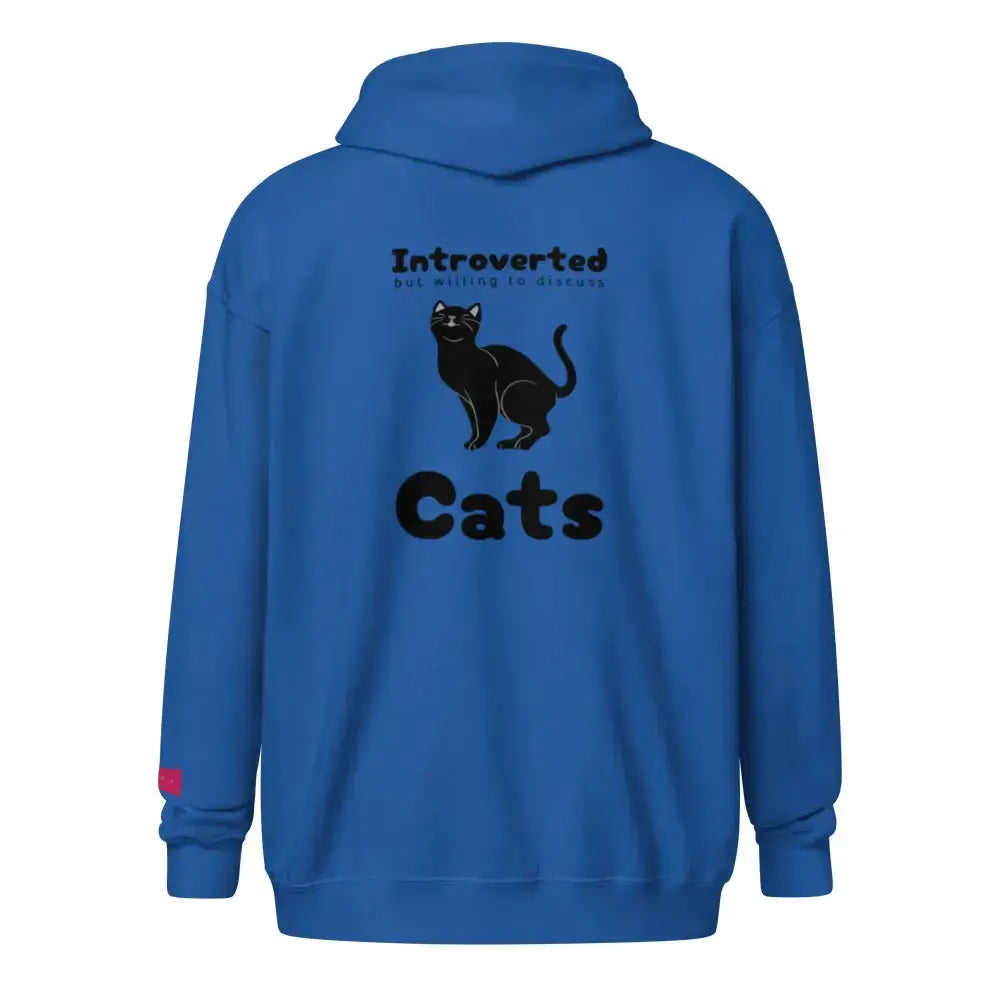 Introverted But Willing To Discuss Cats Zip Hoodie - FloofChonk