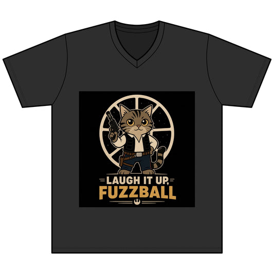 Laugh It Up Fuzzball Cat V - Neck Tee - FloofChonk