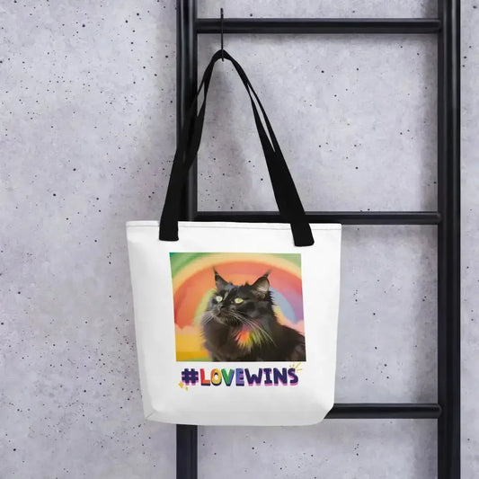 Love Wins Cat Pride Tote Bag - FloofChonk