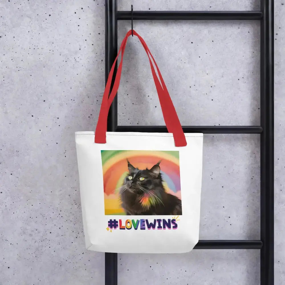Love Wins Cat Pride Tote Bag - FloofChonk
