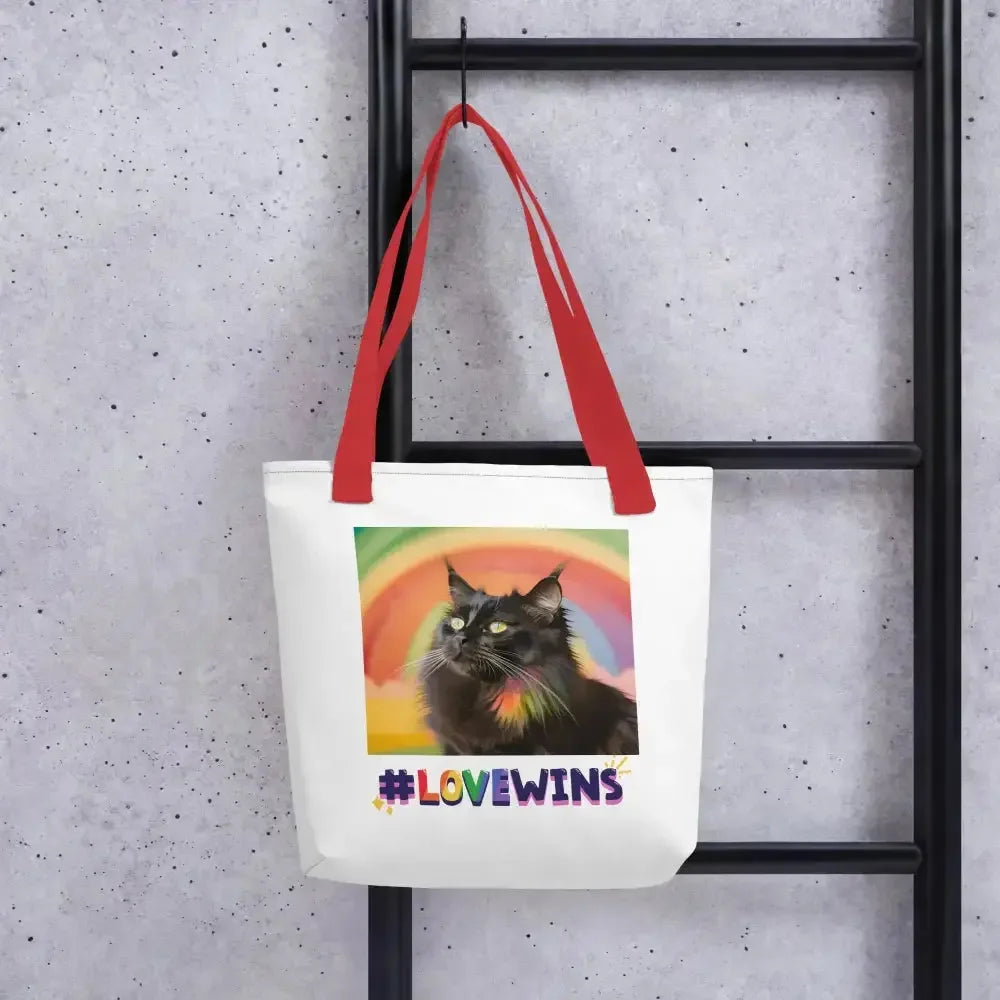 Love Wins Cat Pride Tote Bag - FloofChonk