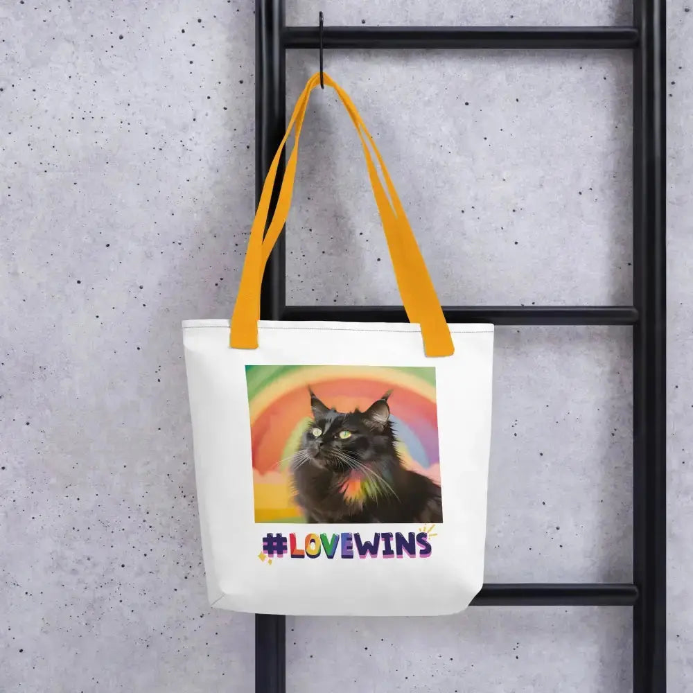 Love Wins Cat Pride Tote Bag - FloofChonk