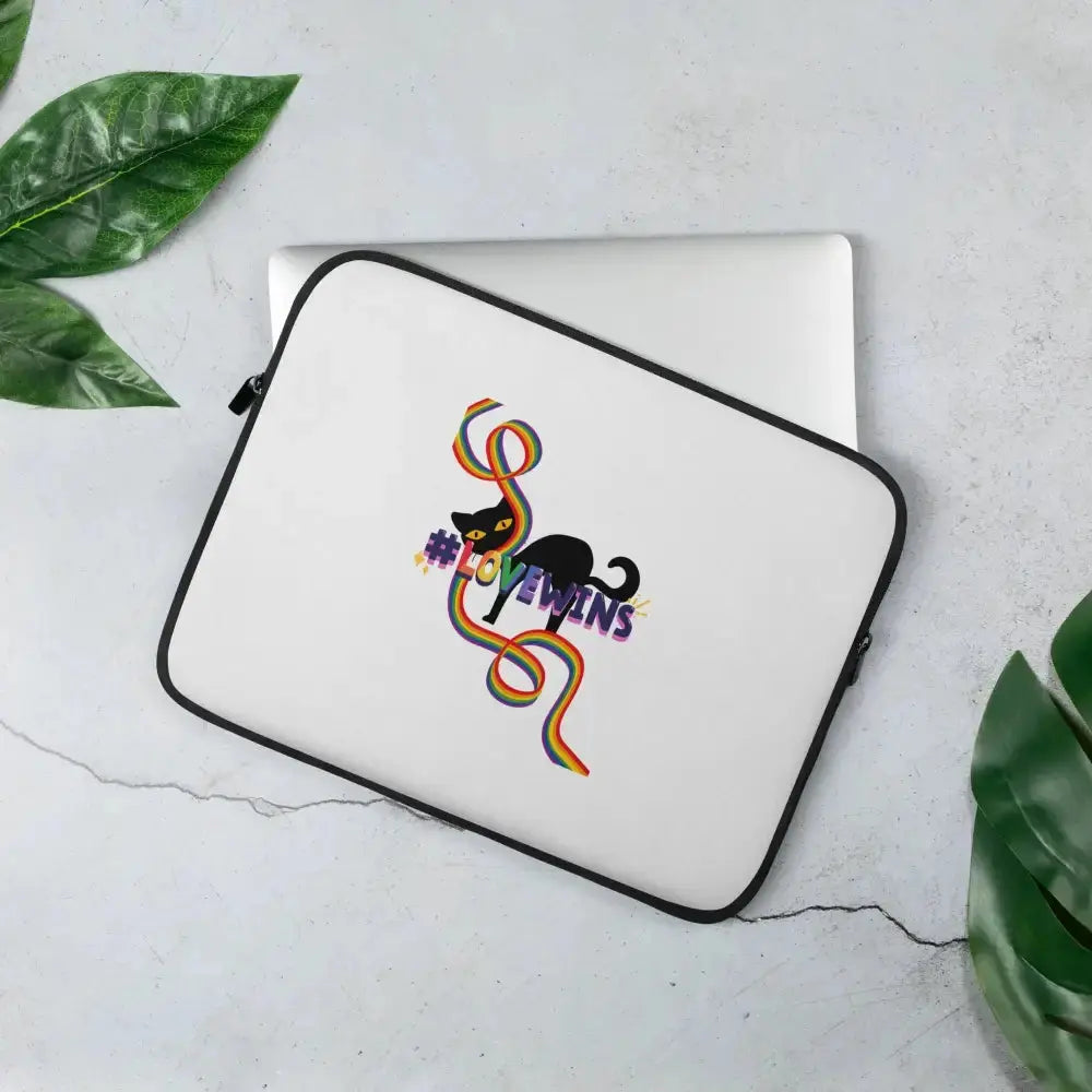 Love Wins Pride Cat Laptop Sleeve - FloofChonk