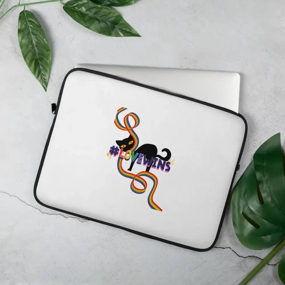 Love Wins Pride Cat Laptop Sleeve - FloofChonk