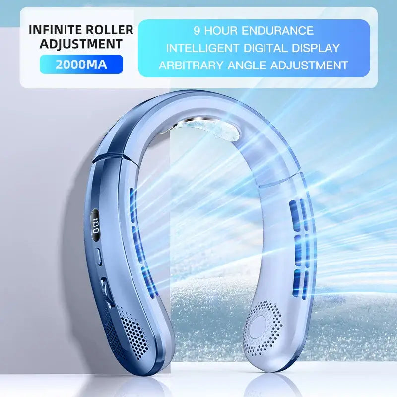 Mini Bladeless Fan Neck Fan Cool Wind Blows all over the Body - 3000mAh 2