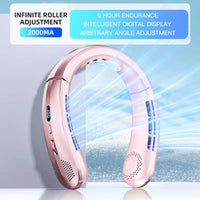 Mini Bladeless Fan Neck Fan Cool Wind Blows all over the Body - 3000mAh 3