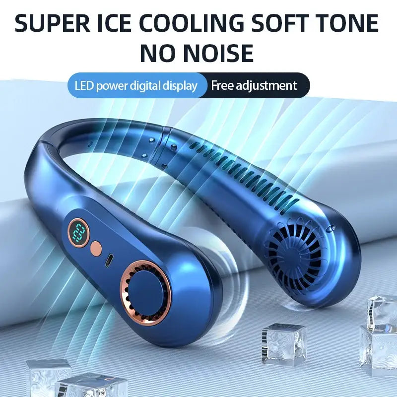 Mini Bladeless Fan Neck Fan Cool Wind Blows all over the Body - 3000mAh 5