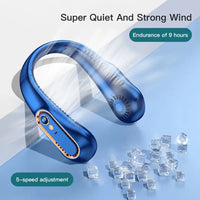Mini Bladeless Fan Neck Fan Cool Wind Blows all over the Body - 3000mAh 7