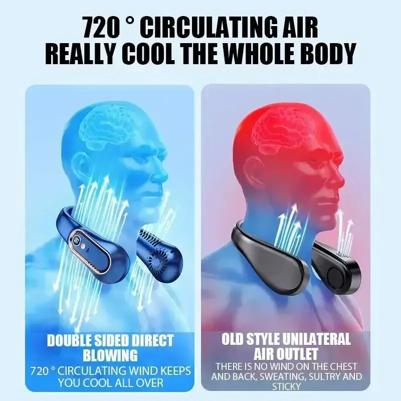 Mini Bladeless Fan Neck Fan Cool Wind Blows all over the Body