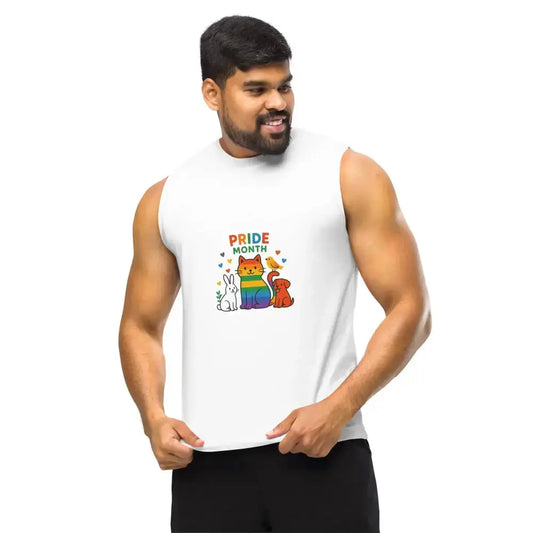 Muscle Shirt with Pride Graphic - FloofChonk