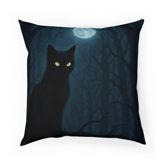 Mystical Cat Cushion - Halloween Decor, Cozy Home Accent, Gift for Cat Lovers, Witchy Vibes, Dark Aesthetic Pillow, Decorative Throw Pillow, - FloofChonk
