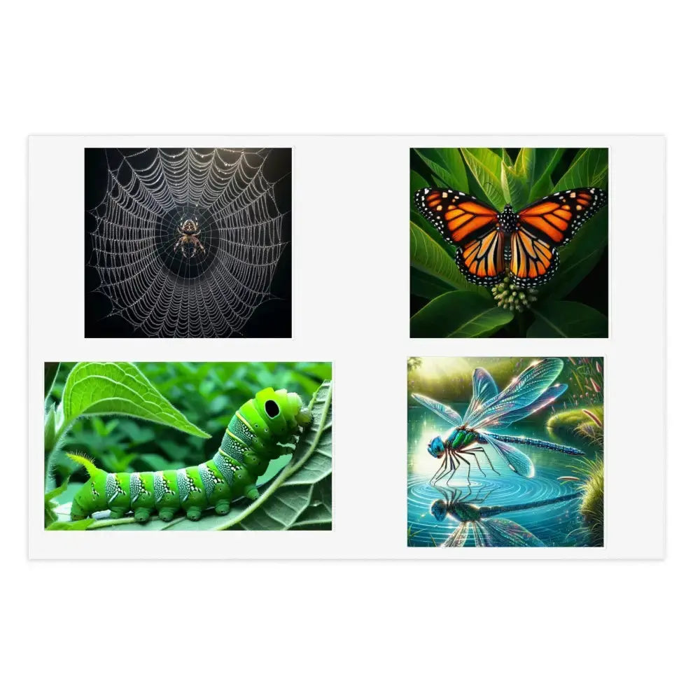 Nature - Inspired Sticker Sheets | Butterfly, Spider, Dragonfly Designs for Scrapbooking, Journaling, Craft Projects - FloofChonk