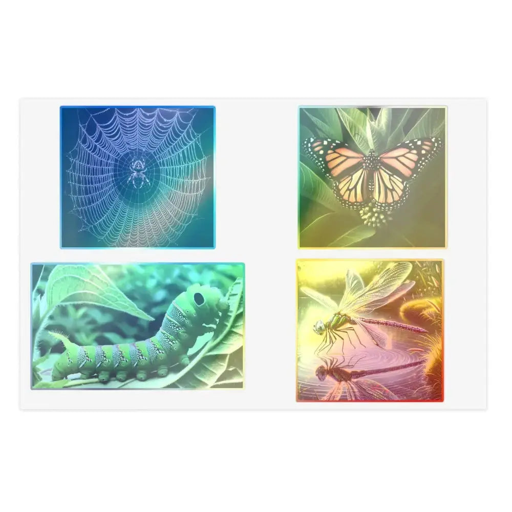 Nature - Inspired Sticker Sheets | Butterfly, Spider, Dragonfly Designs for Scrapbooking, Journaling, Craft Projects - FloofChonk
