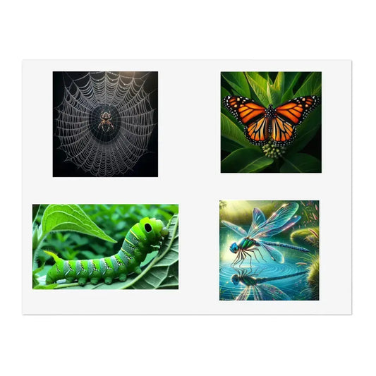 Nature-Inspired Sticker Sheets | Butterfly, Spider, Dragonfly - FloofChonk