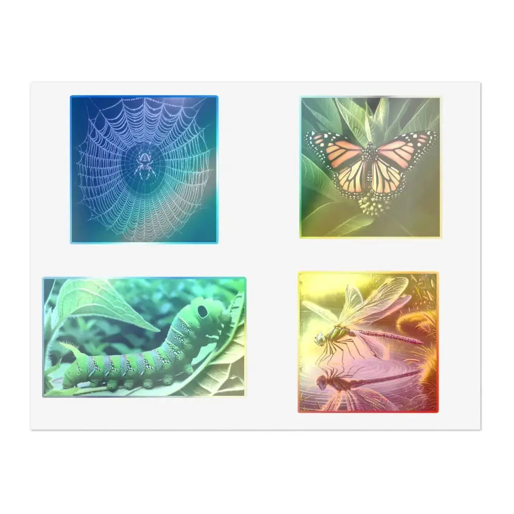 Nature - Inspired Sticker Sheets | Butterfly, Spider, Dragonfly Designs for Scrapbooking, Journaling, Craft Projects - FloofChonk