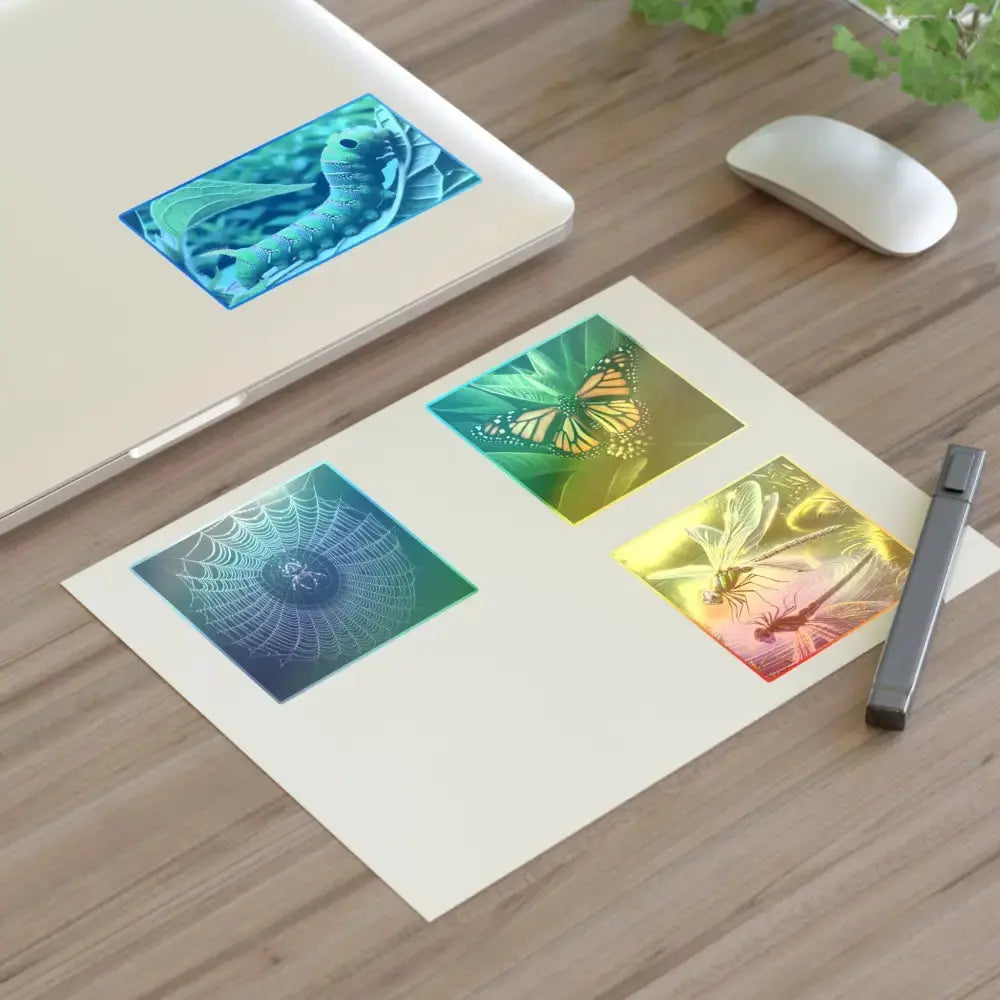 Nature - Inspired Sticker Sheets | Butterfly, Spider, Dragonfly Designs for Scrapbooking, Journaling, Craft Projects - FloofChonk