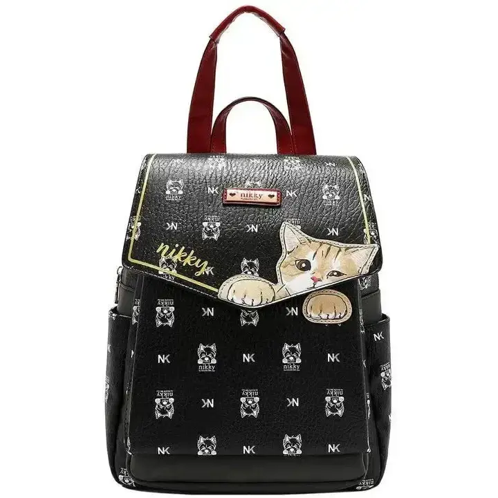 Nicole Lee USA Cat Eco - Leather Convertible Backpack Bag - FloofChonk