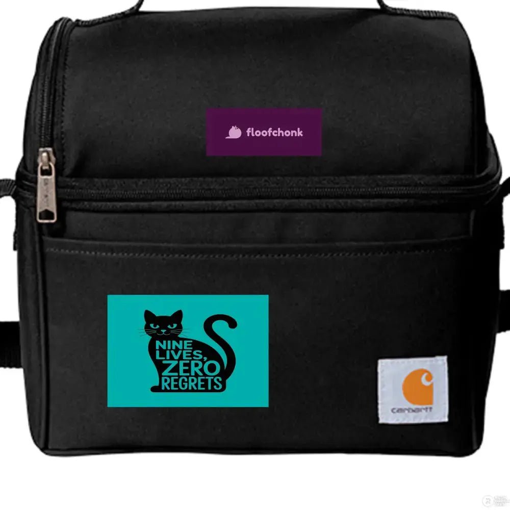 Nine Lives, Zero Regrets Carhartt 6 - can Cooler by FloofChonk - FloofChonk
