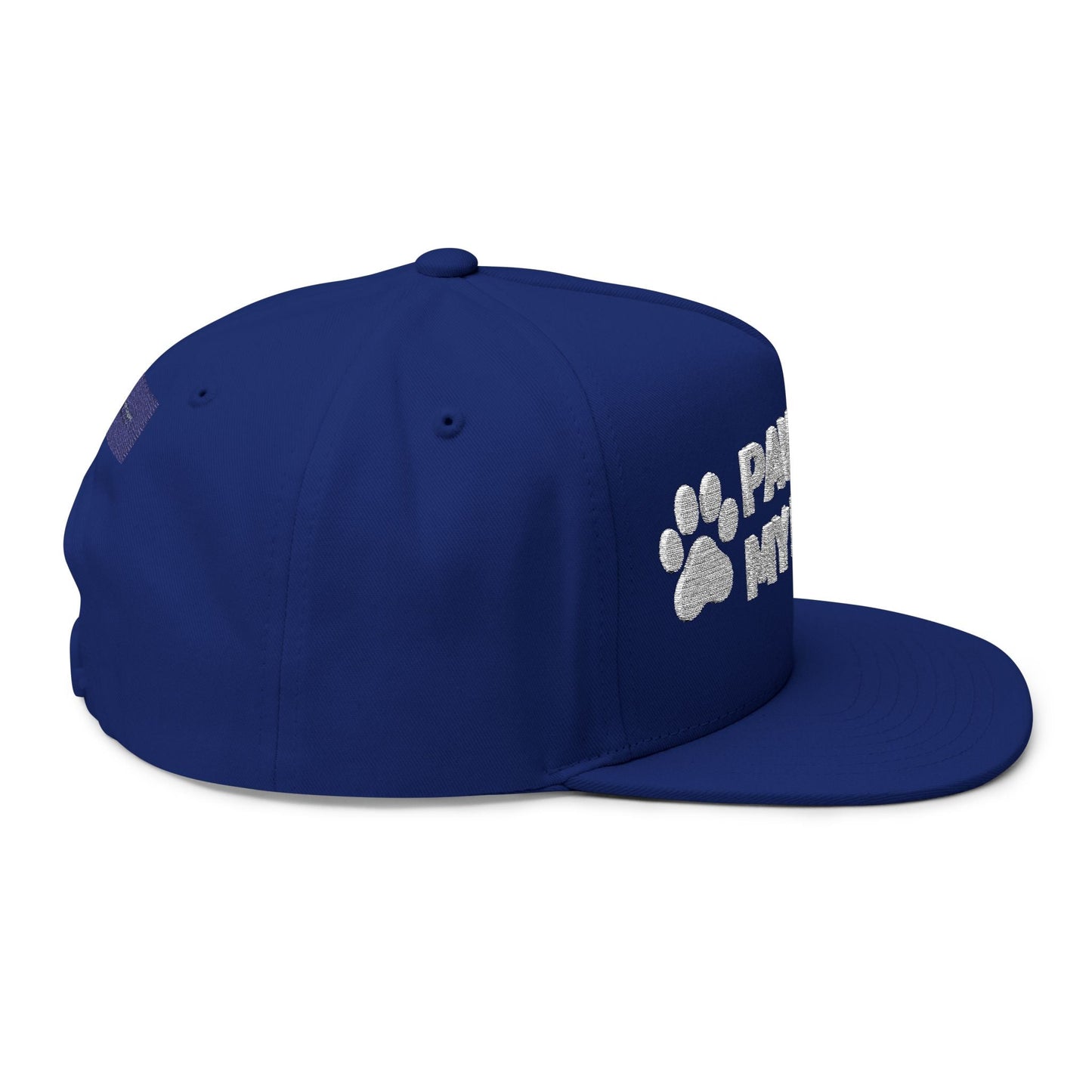 Paws Off My Rights Flat Bill Cap — Embroidered Dog Paw Freedom Hat - FloofChonk