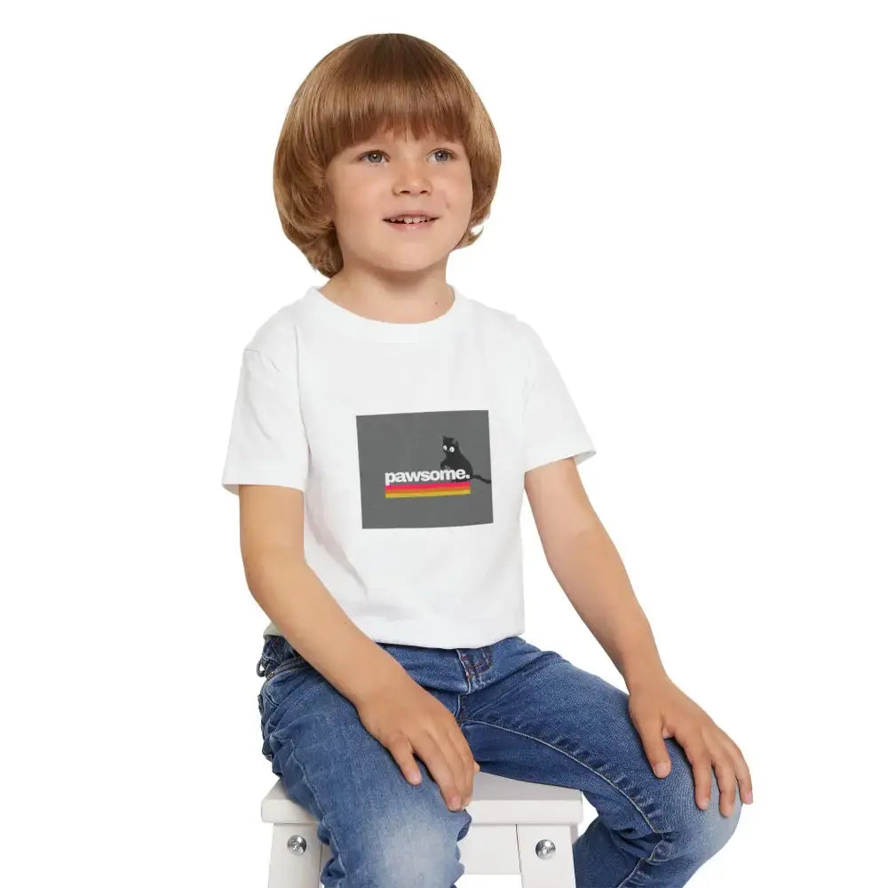 Pawsome Toddler T-shirt - Cute Cat Graphic Tee for Kids - FloofChonk