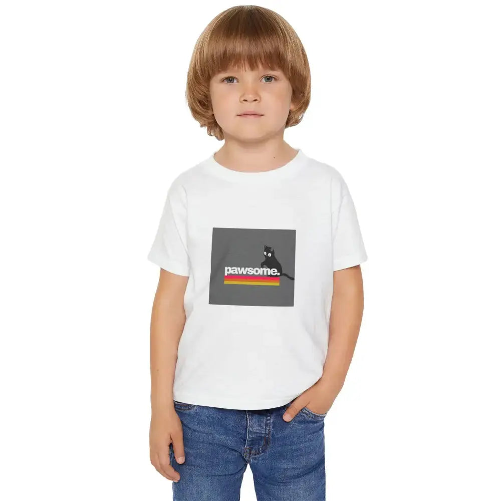 Pawsome Toddler T-shirt - Cute Cat Graphic Tee for Kids - FloofChonk