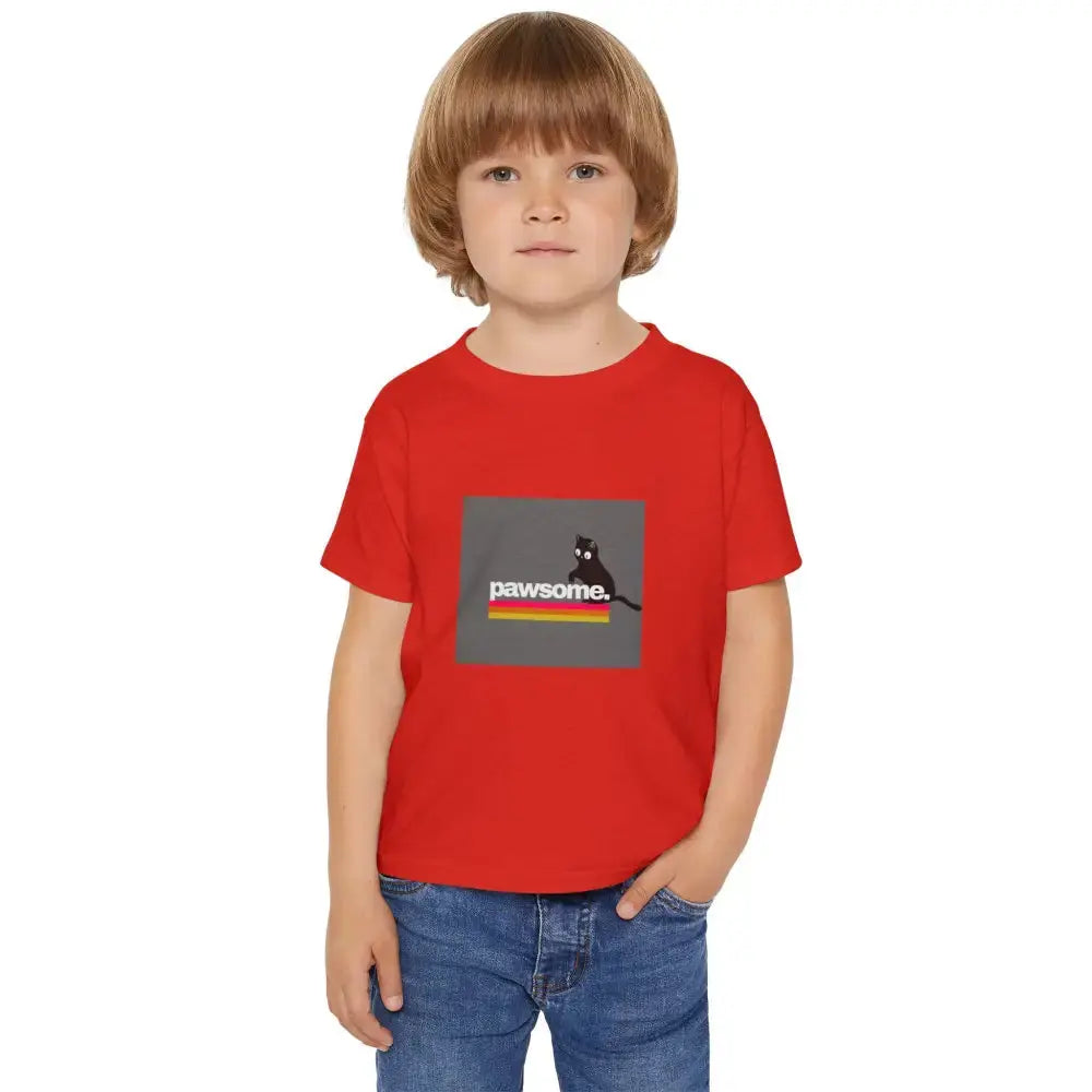 Pawsome Toddler T-shirt - Cute Cat Graphic Tee for Kids - FloofChonk
