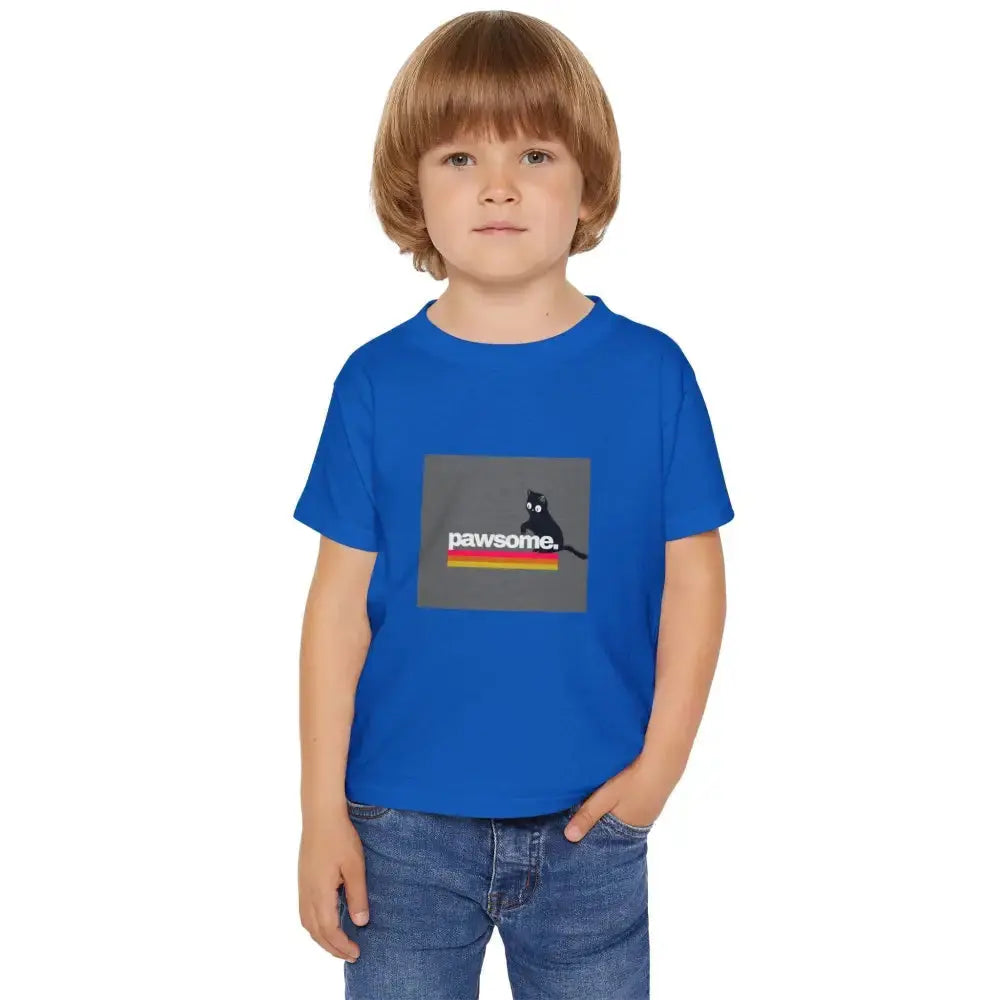 Pawsome Toddler T-shirt - Cute Cat Graphic Tee for Kids - FloofChonk