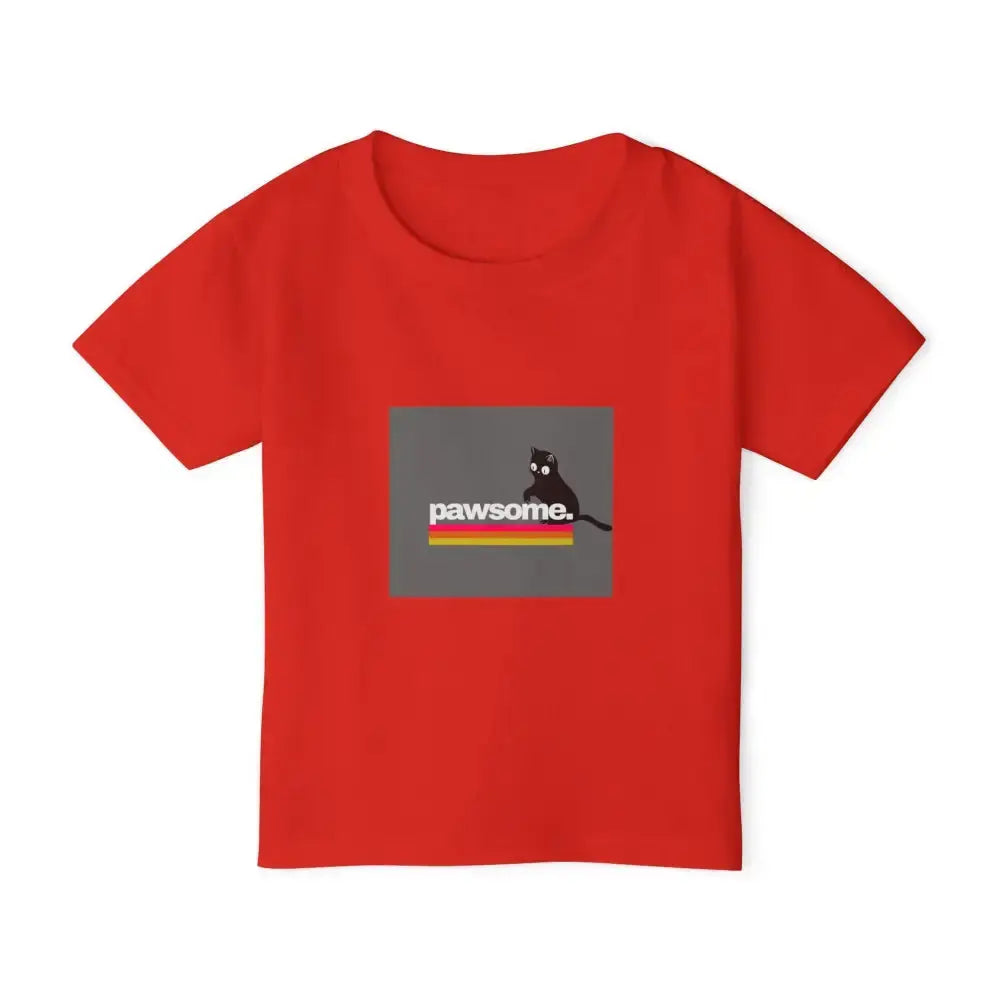 Pawsome Toddler T-shirt - Cute Cat Graphic Tee for Kids - FloofChonk