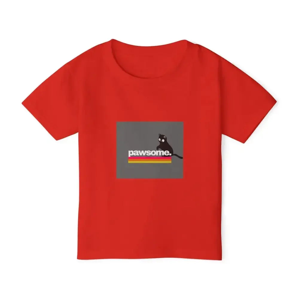 Pawsome Toddler T-shirt - Cute Cat Graphic Tee for Kids - FloofChonk