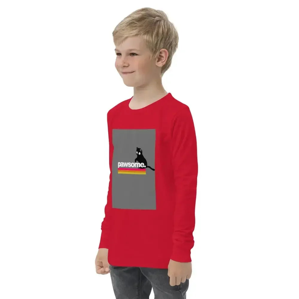 Pawsome Youth Long Sleeve T-Shirt - FloofChonk
