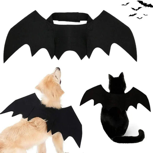Pet Bat Wings Felt Straps Magic Tape Self-adhesive Clothing for Small Cat Dogs Transformation Parties Halloween Funny Costumes - FloofChonk