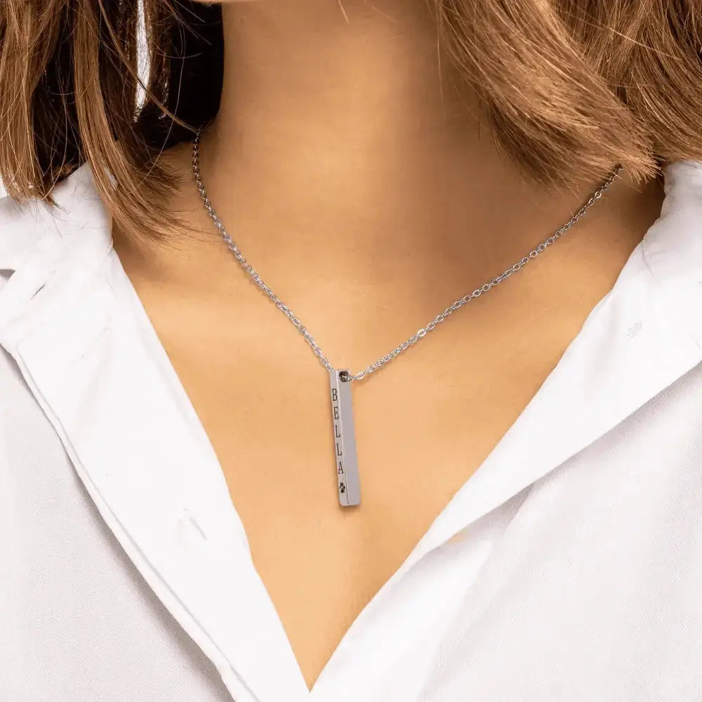 Pet Name & Paw Necklace - FloofChonk