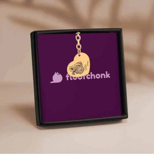 Pet Portrait Heart Keychain - FloofChonk