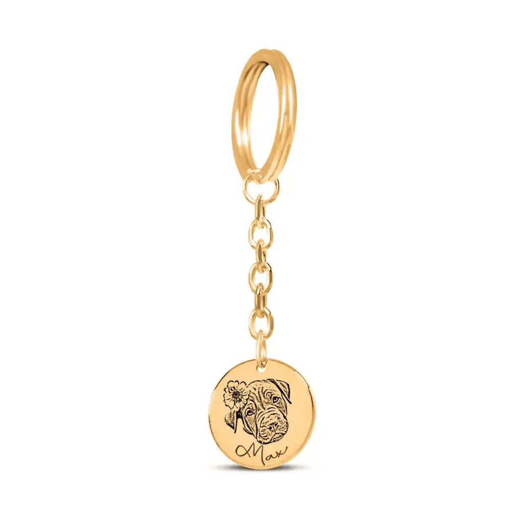 Pet Portrait Keychain - Pets & Animal Lovers