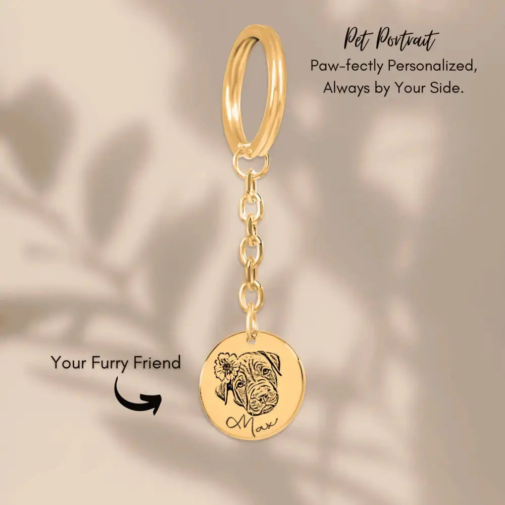 Pet Portrait Keychain - Pets & Animal Lovers
