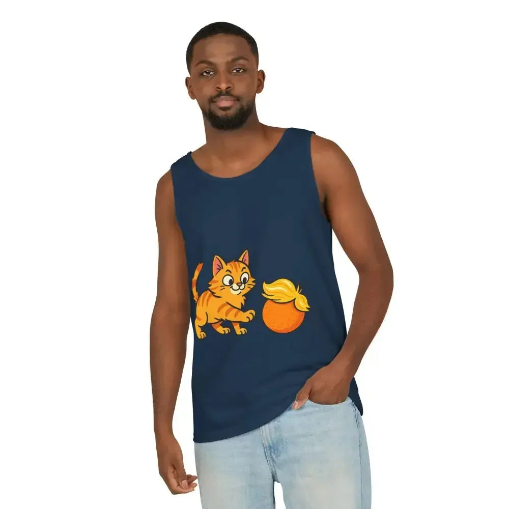 Playful Cat Graphic Tank Top for Summer - FloofChonk