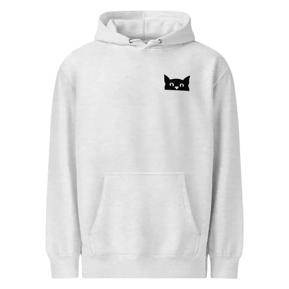 Premium Mid-Weight Hoodie with Peeking Cat - FloofChonk