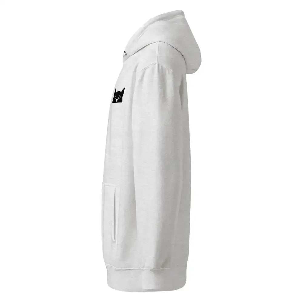 Premium Mid-Weight Hoodie with Peeking Cat - FloofChonk