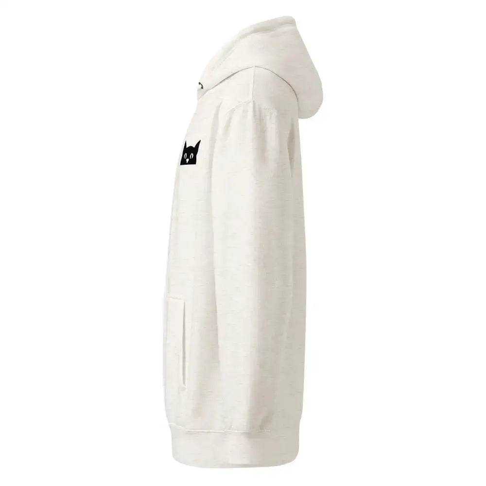Premium Mid - Weight Hoodie with Peeking Cat - FloofChonk