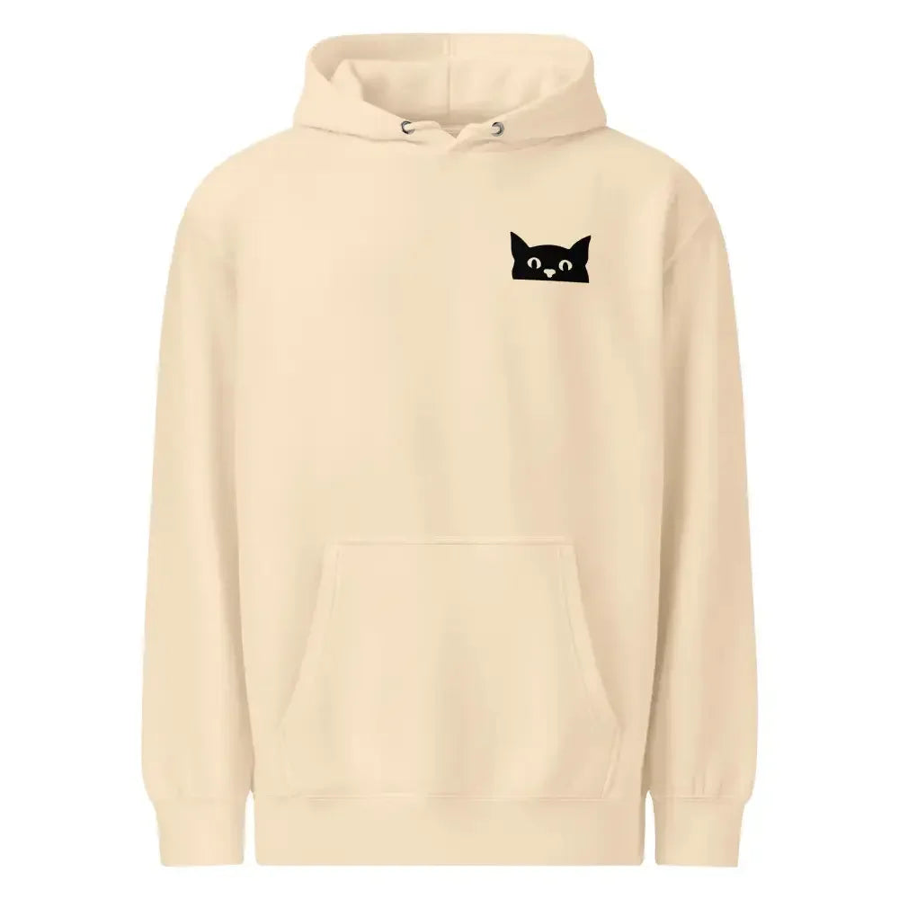 Premium Mid-Weight Hoodie with Peeking Cat - FloofChonk
