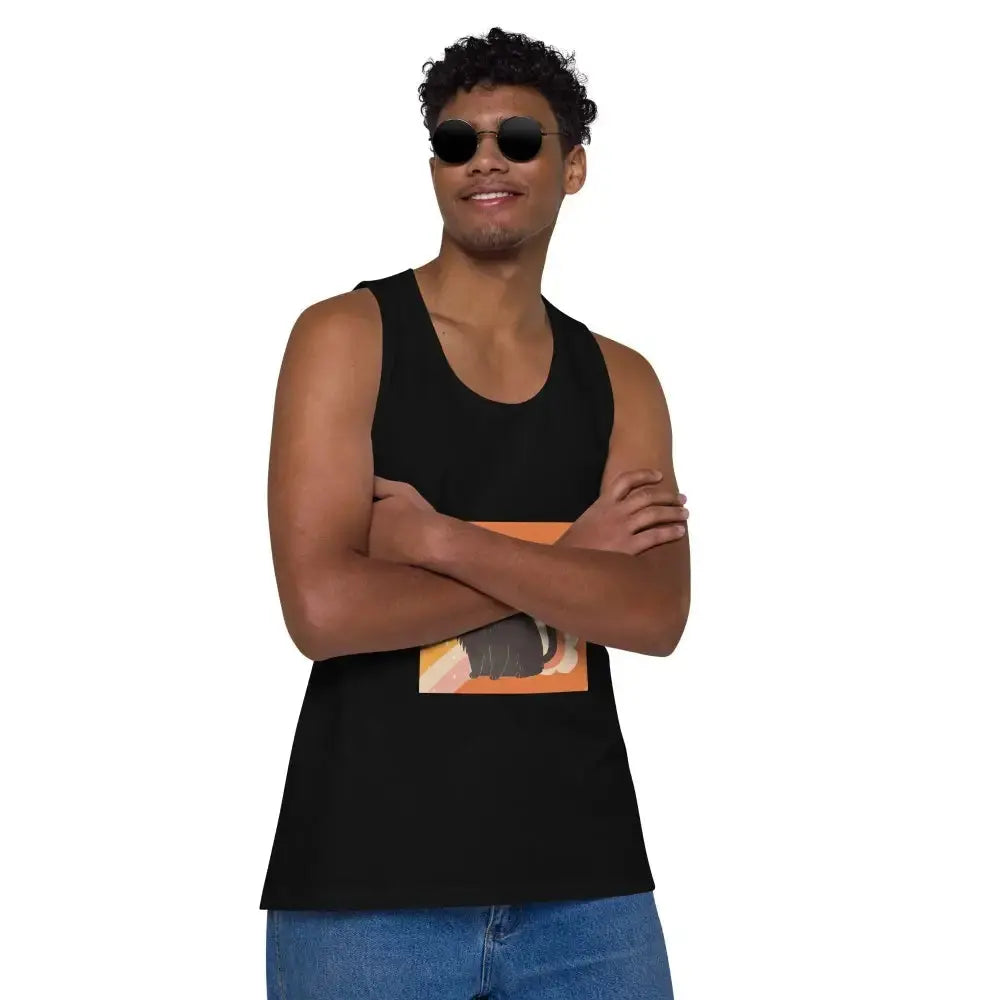 Pride Cat Rainbow Men’s premium tank top - FloofChonk