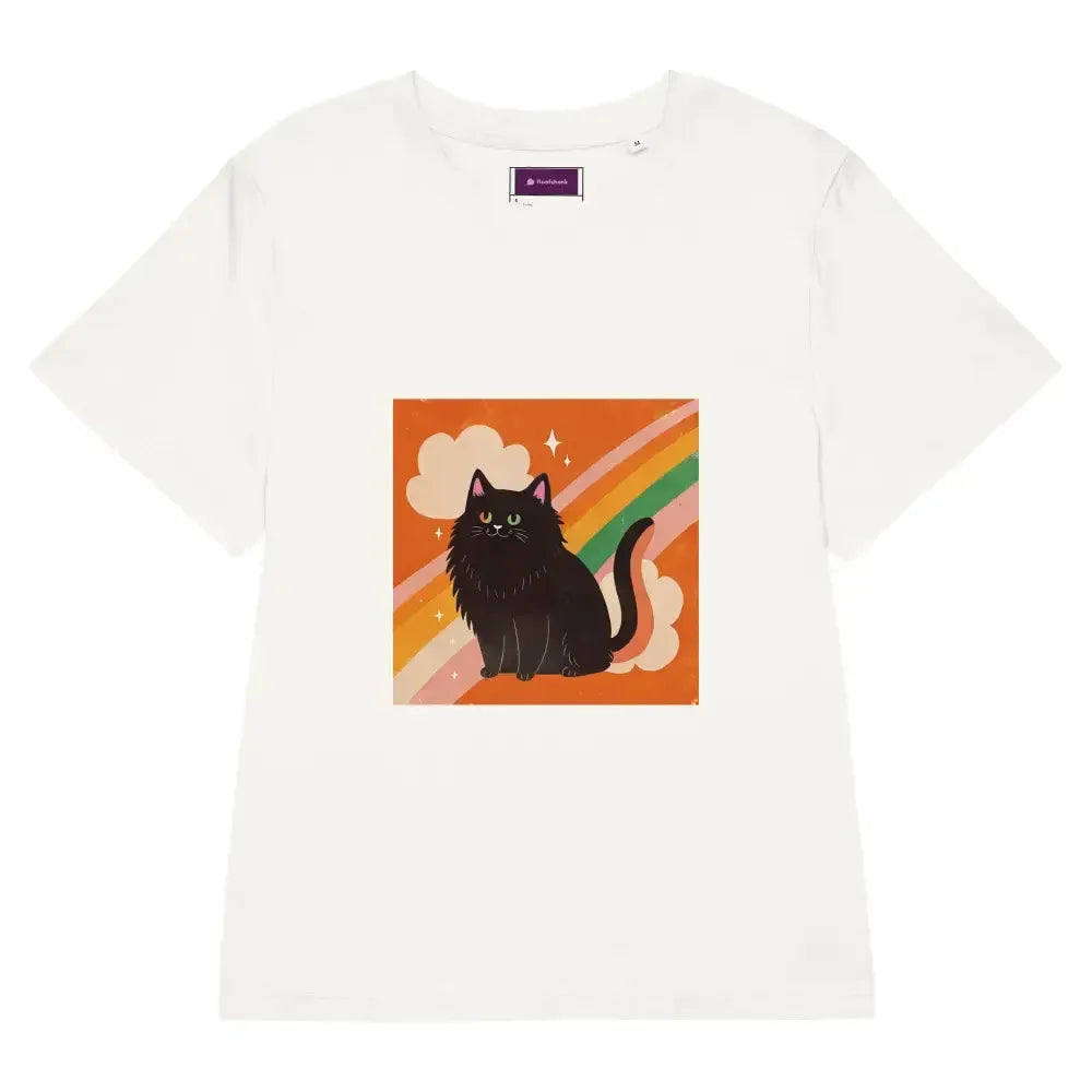 Pride Cat Rainbow Women’s Organic Ribbed Neck T-Shirt - FloofChonk