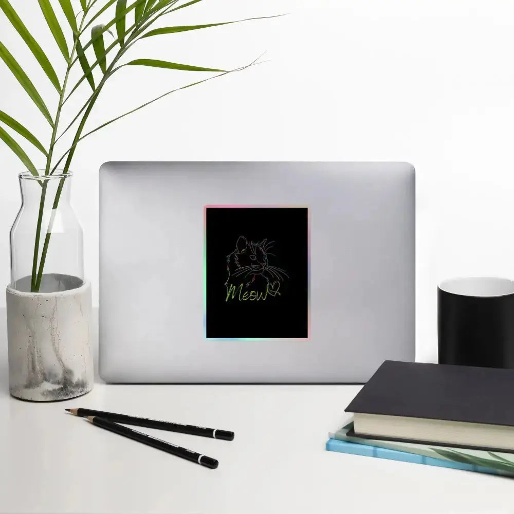 Rainbow Cat Holographic stickers - FloofChonk