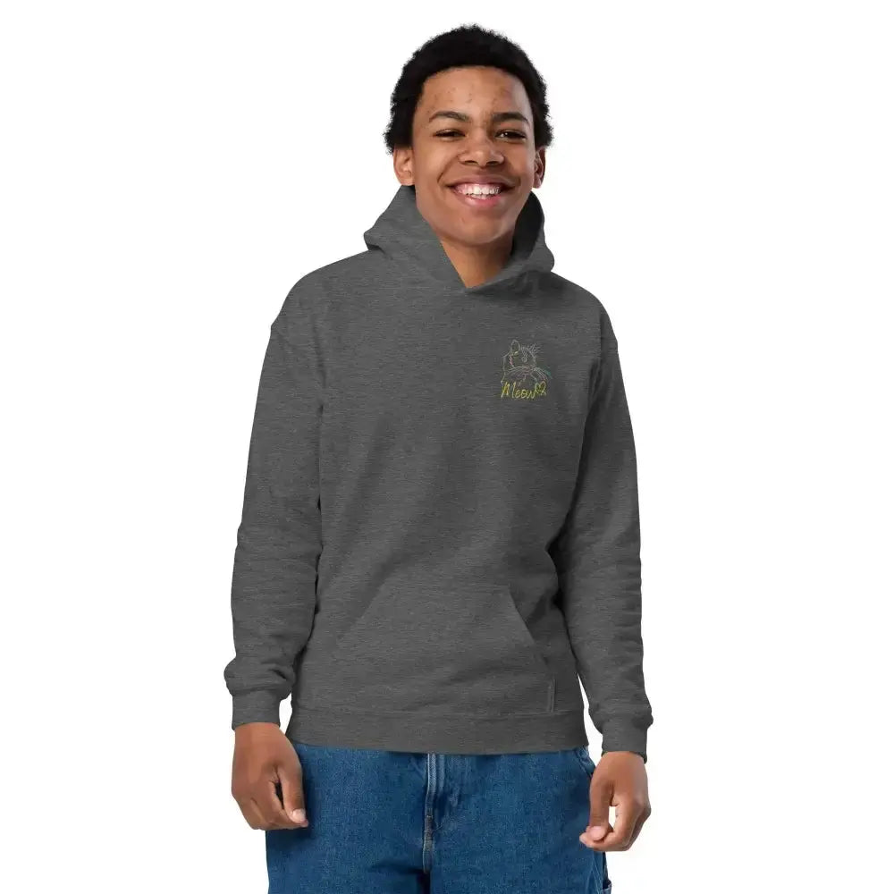 Rainbow cat youth heavy blend hoodie - FloofChonk