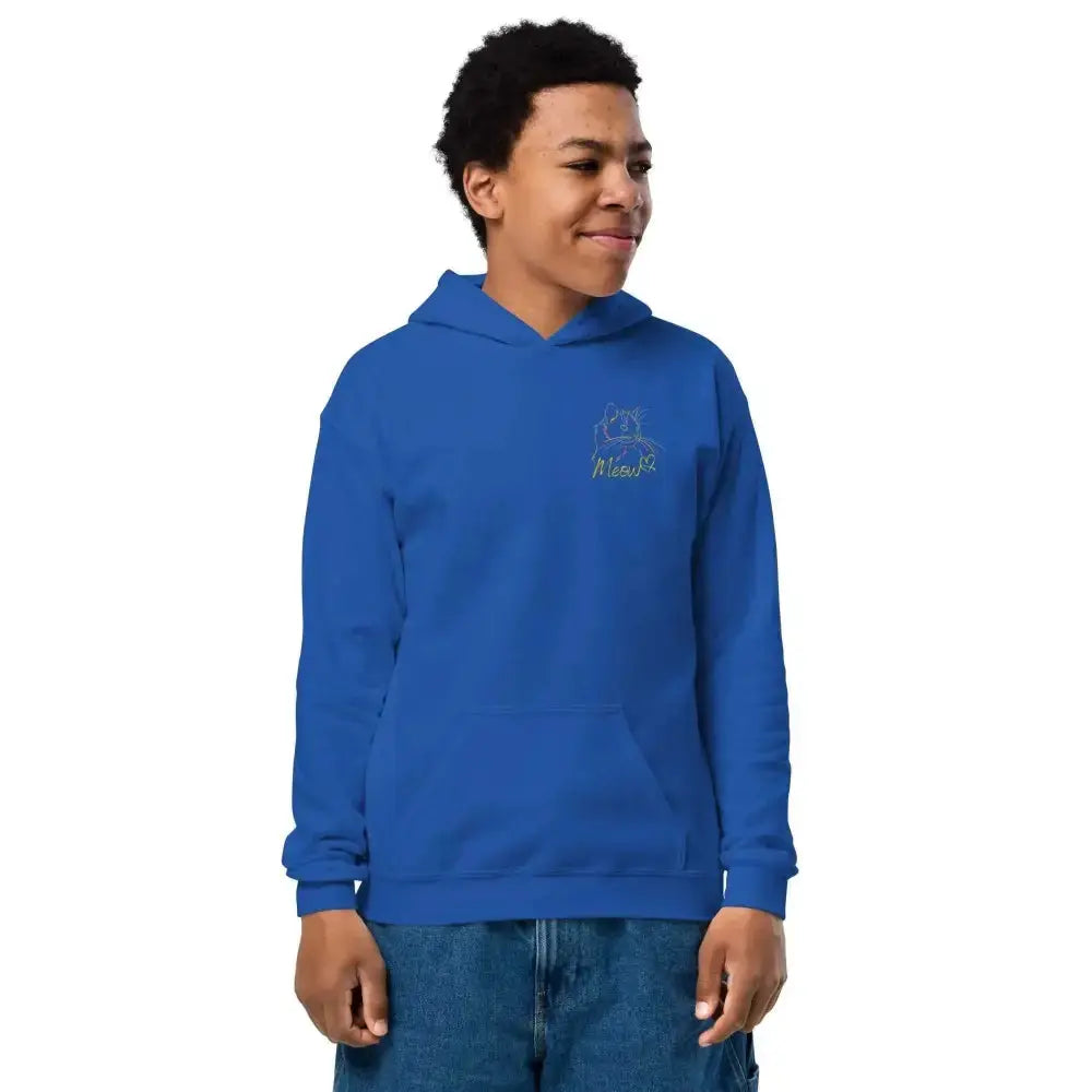 Rainbow cat youth heavy blend hoodie - FloofChonk