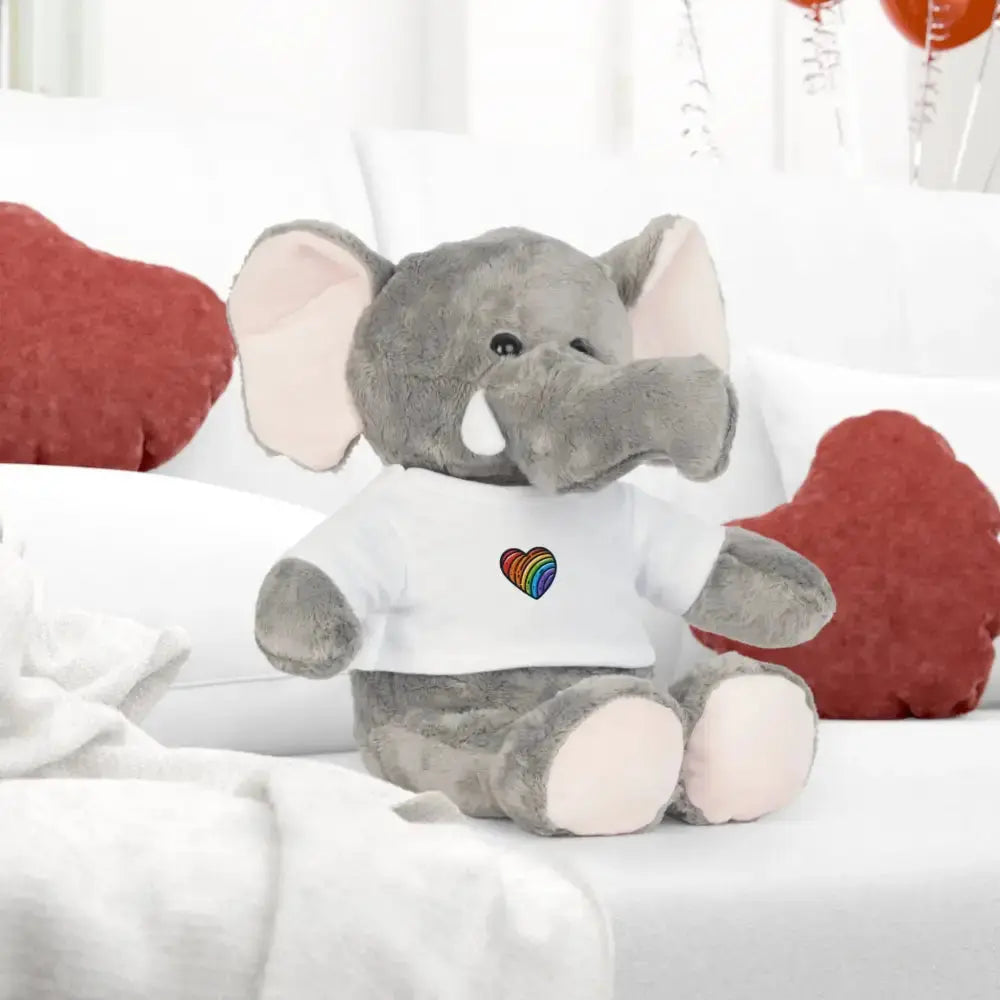Rainbow Heart Plush Toy with T-Shirt - Perfect Gift for Kids and Loved Ones - FloofChonk
