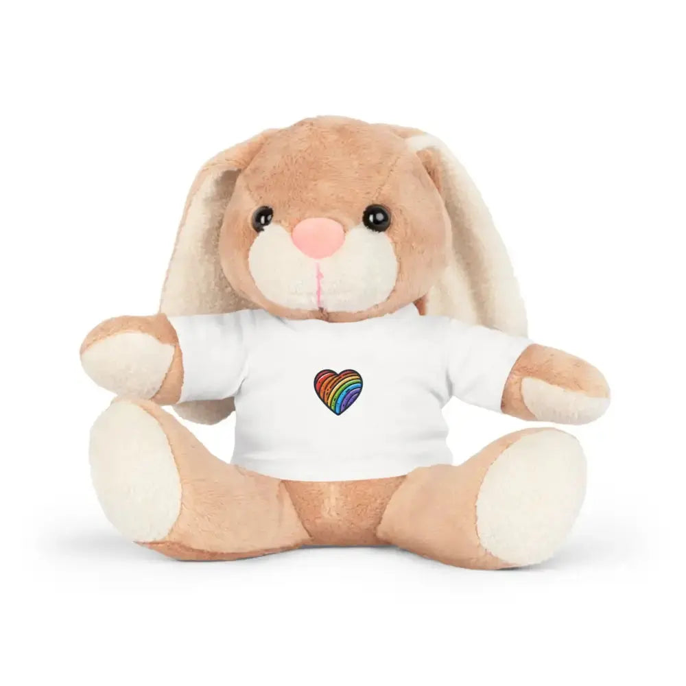 Rainbow Heart Plush Toy with T-Shirt - Perfect Gift for Kids and Loved Ones - FloofChonk